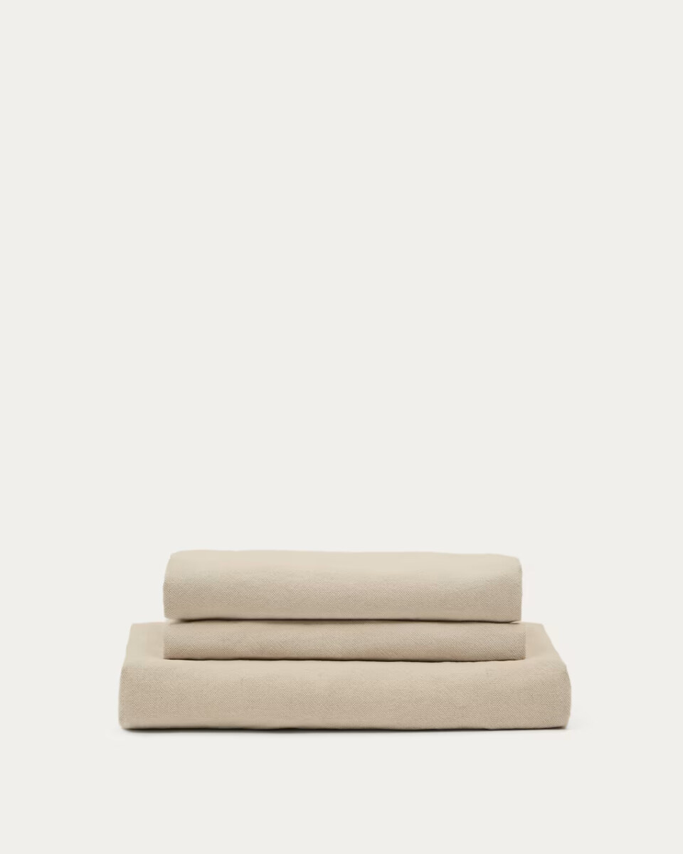Nora 4-seater sofa cover in taupe linen and cotton