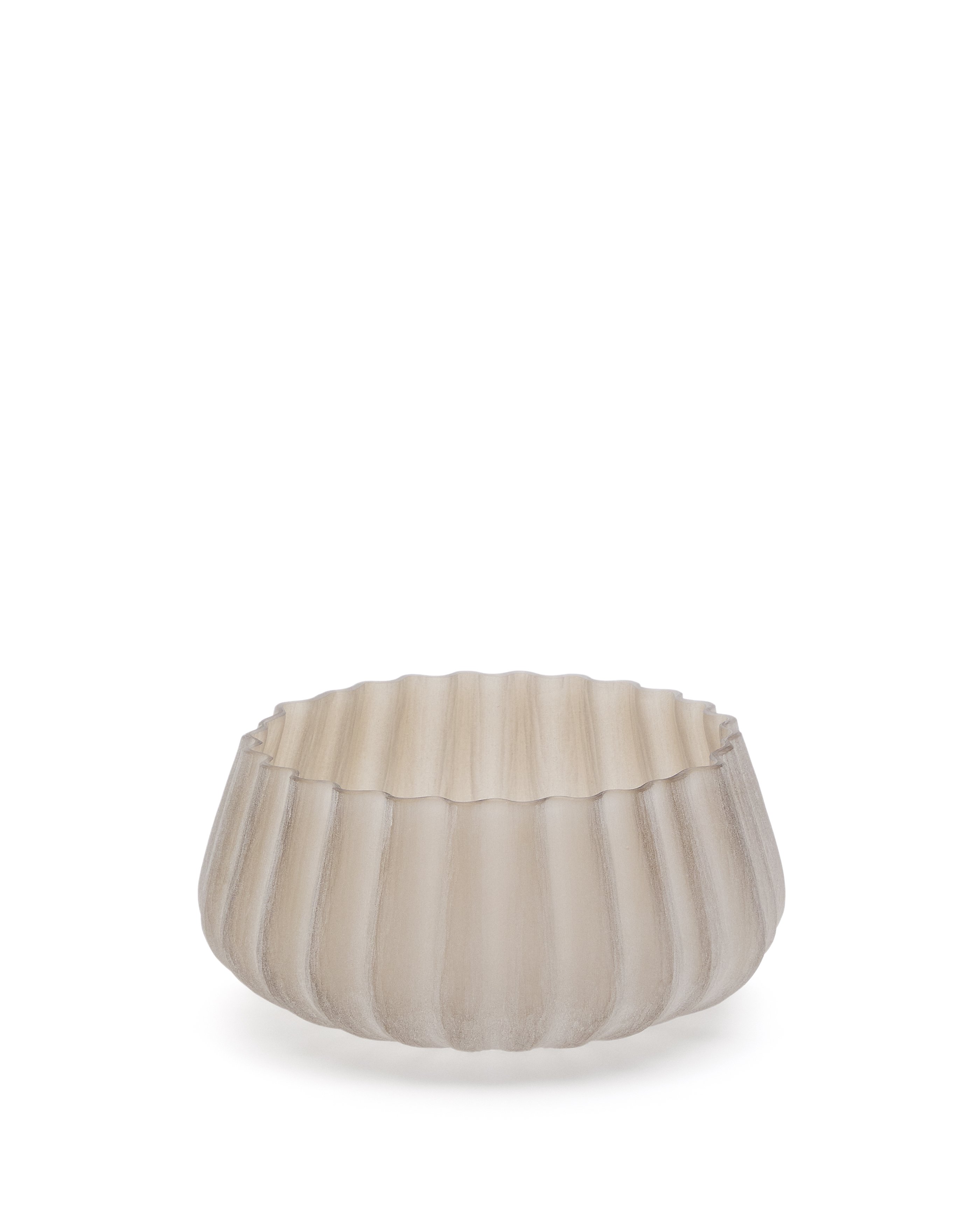 Lumia beige glass vase 16cm