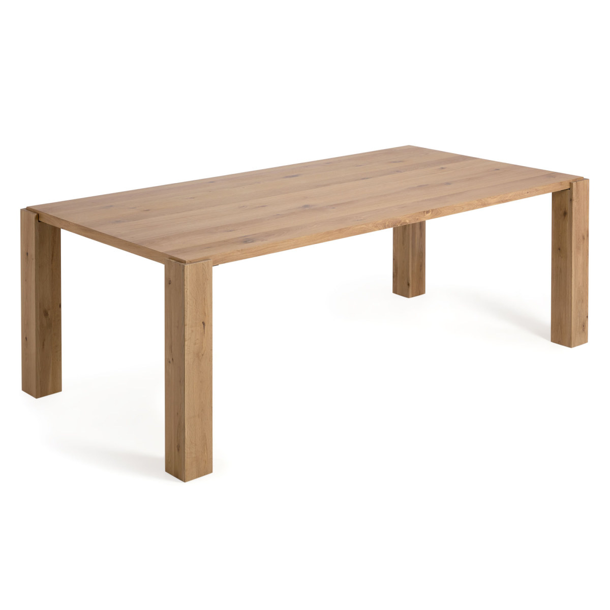 Deyanira table with oak veneer and solid oak legs 220 x 110 cm