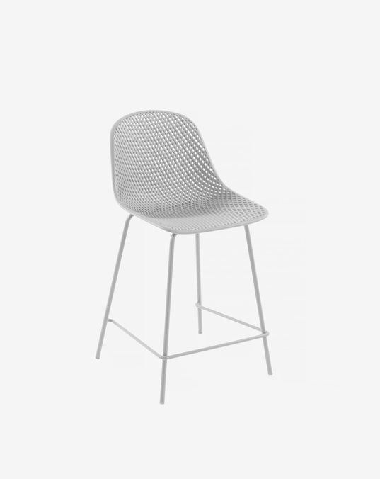 Quinby outdoor stool in white. height 65 cm