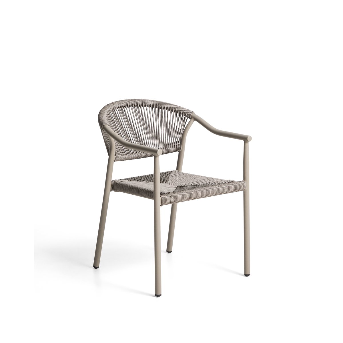 Livadia stackable outdoor chair in taupe aluminium