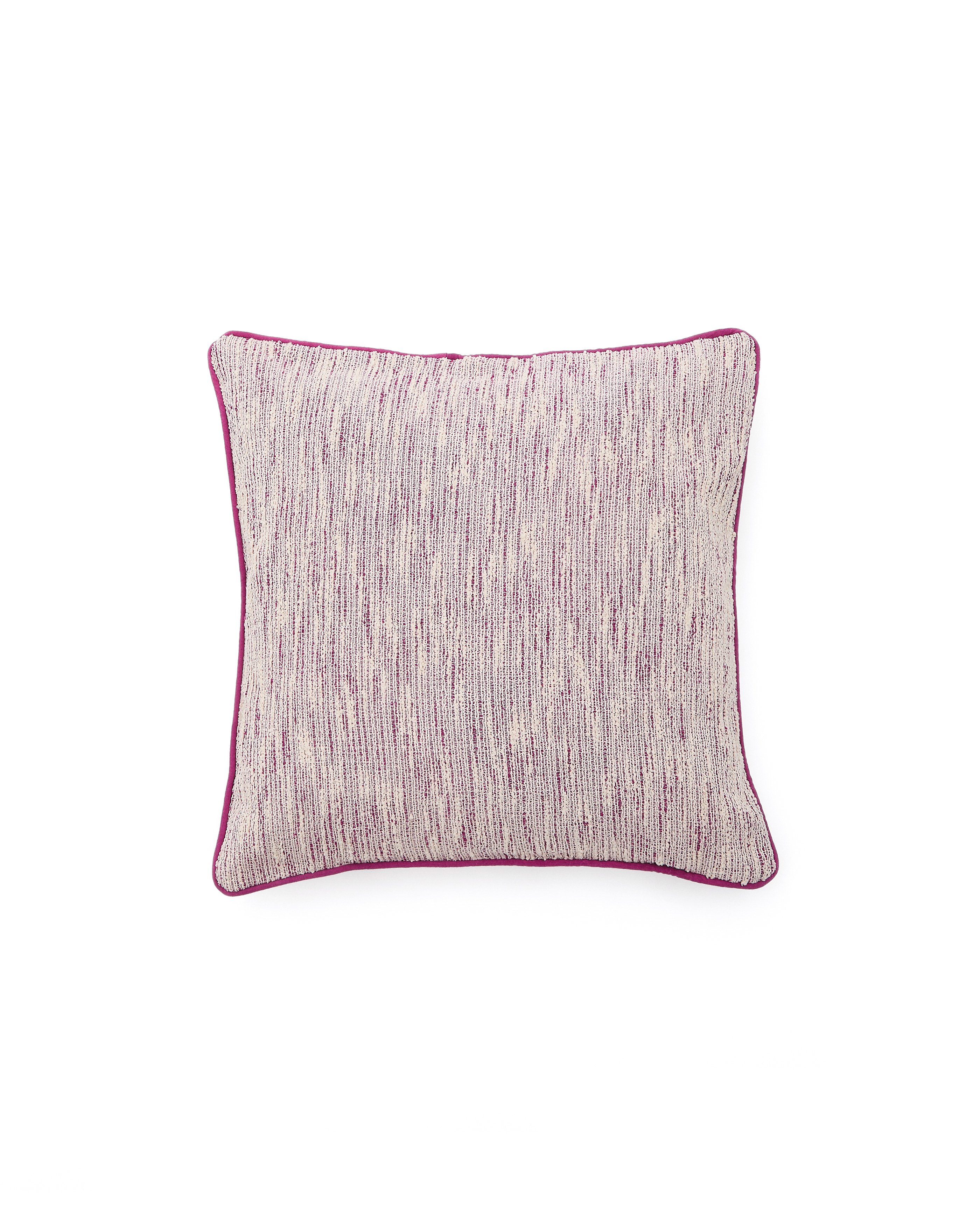 Brisella pink jacquard cushion cover with contrasting trim 45 x 45cm