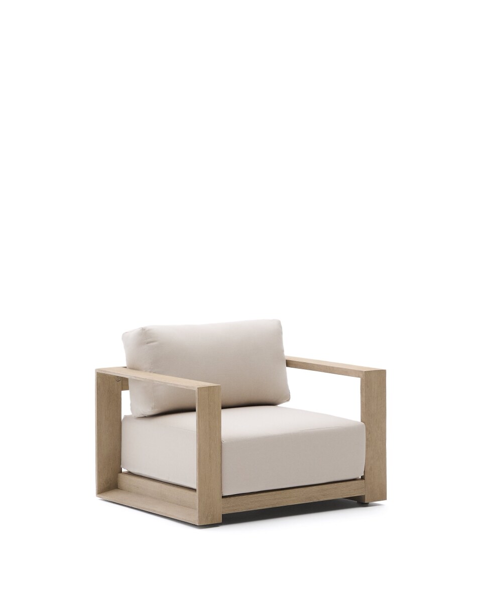 Ambra armchair in solid acacia wood with light finish FSC 100%