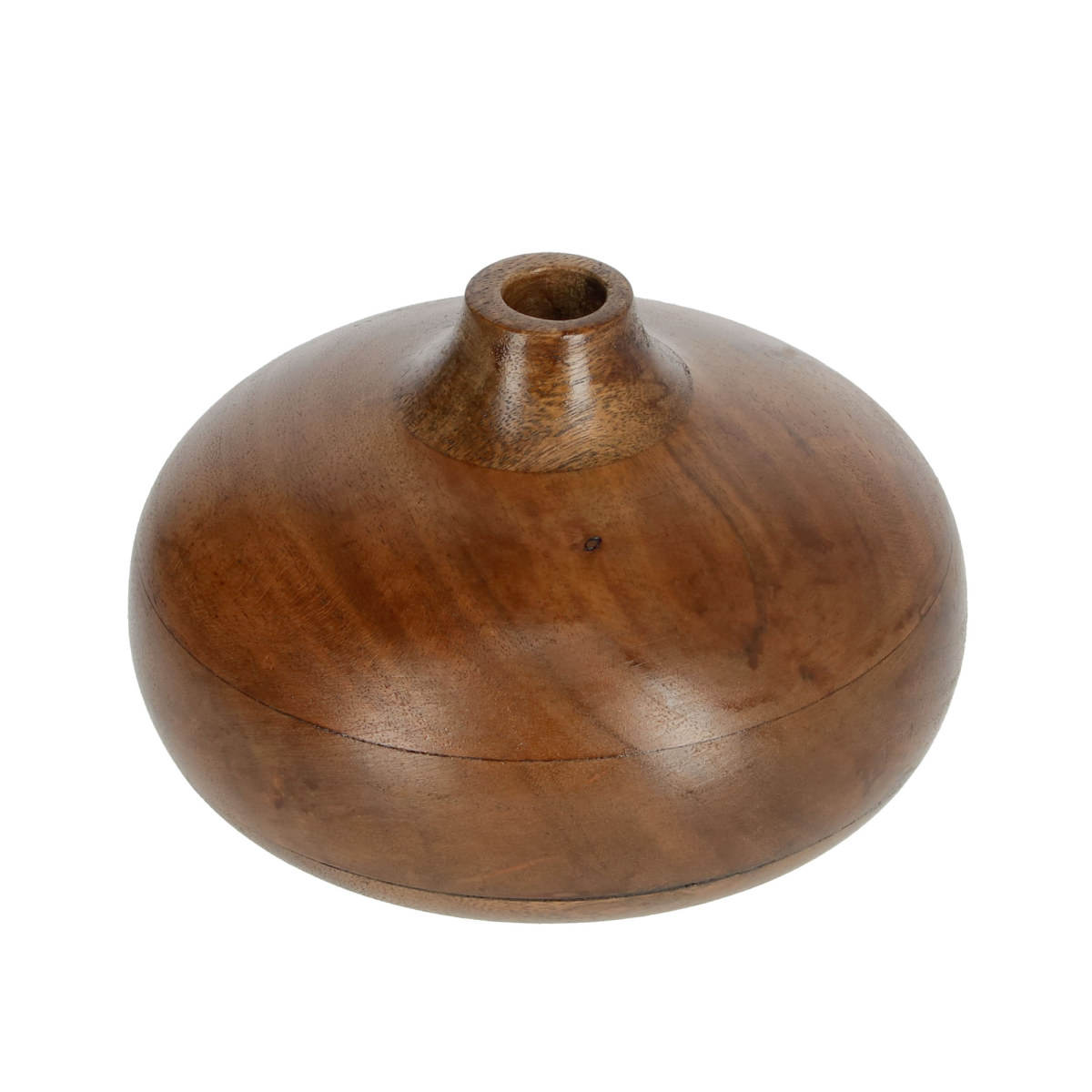 Tyara solid acacia wood vase 10 cm