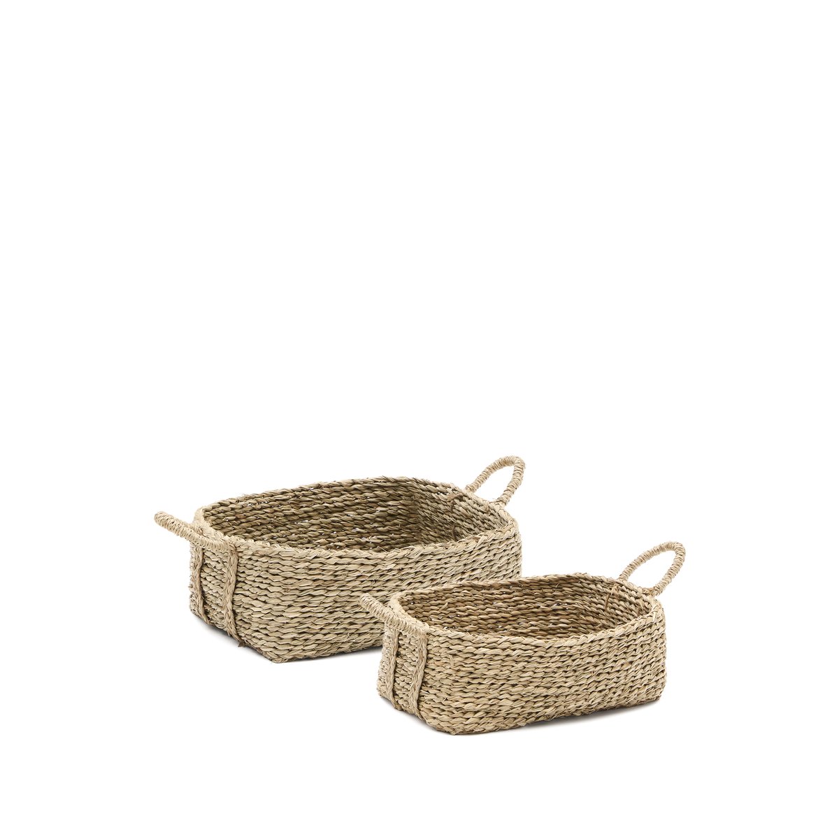 Milly set of 2 natural fibre baskets 32 x 20 cm / 34 x 20 cm