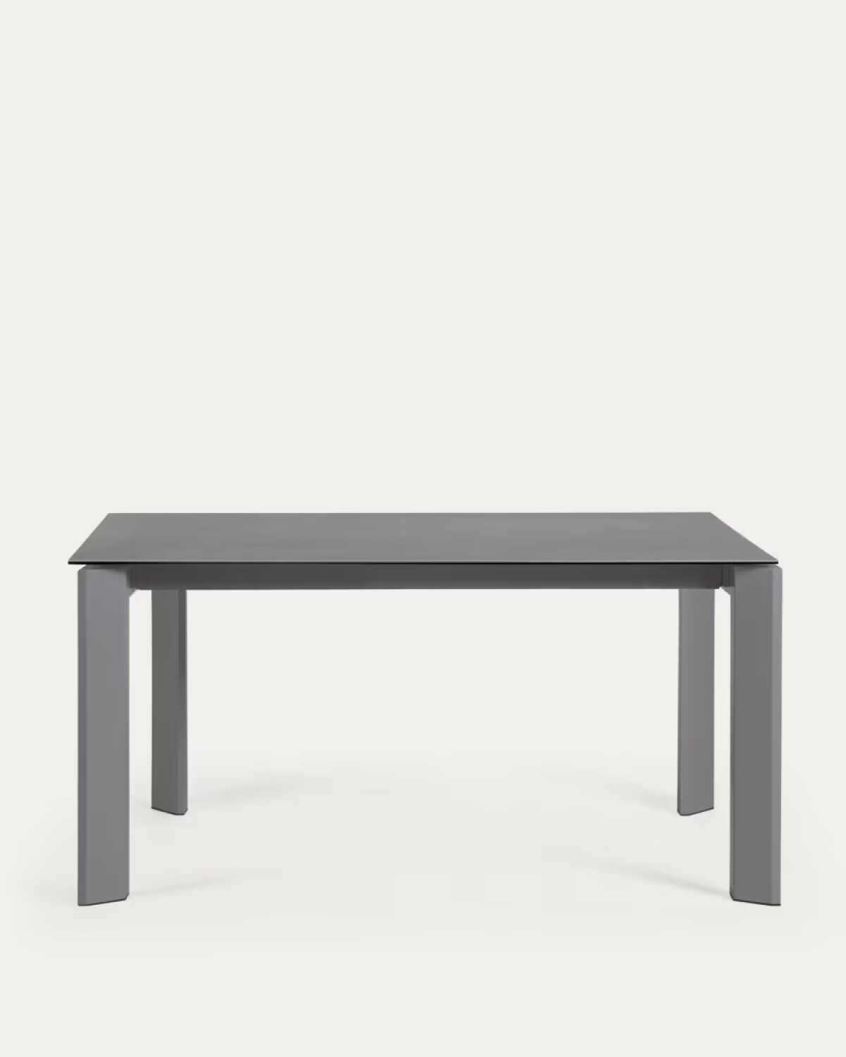 Axis extendable porcelain table with Volcano Rock finish and dark grey legs 160 (220) cm