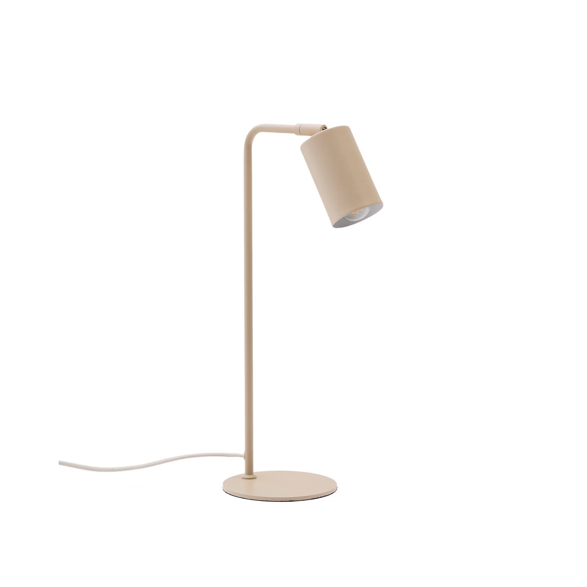 Manie metal desk lamp with beige textured finish
