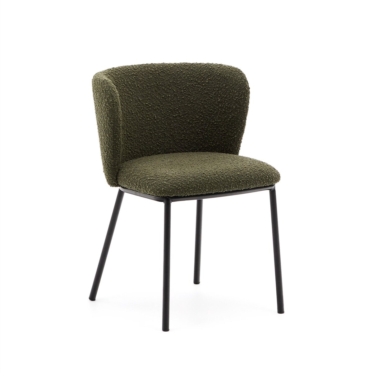 Ciselia chair in green and black beige terry effect fabric FSC Mix Credit