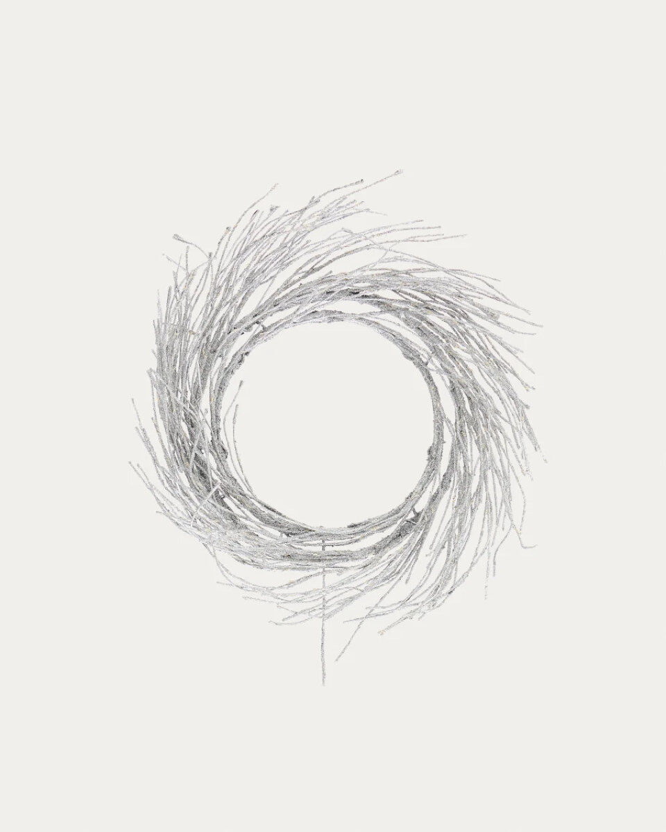 Bria luminous silver-coloured wreath.  60 cm