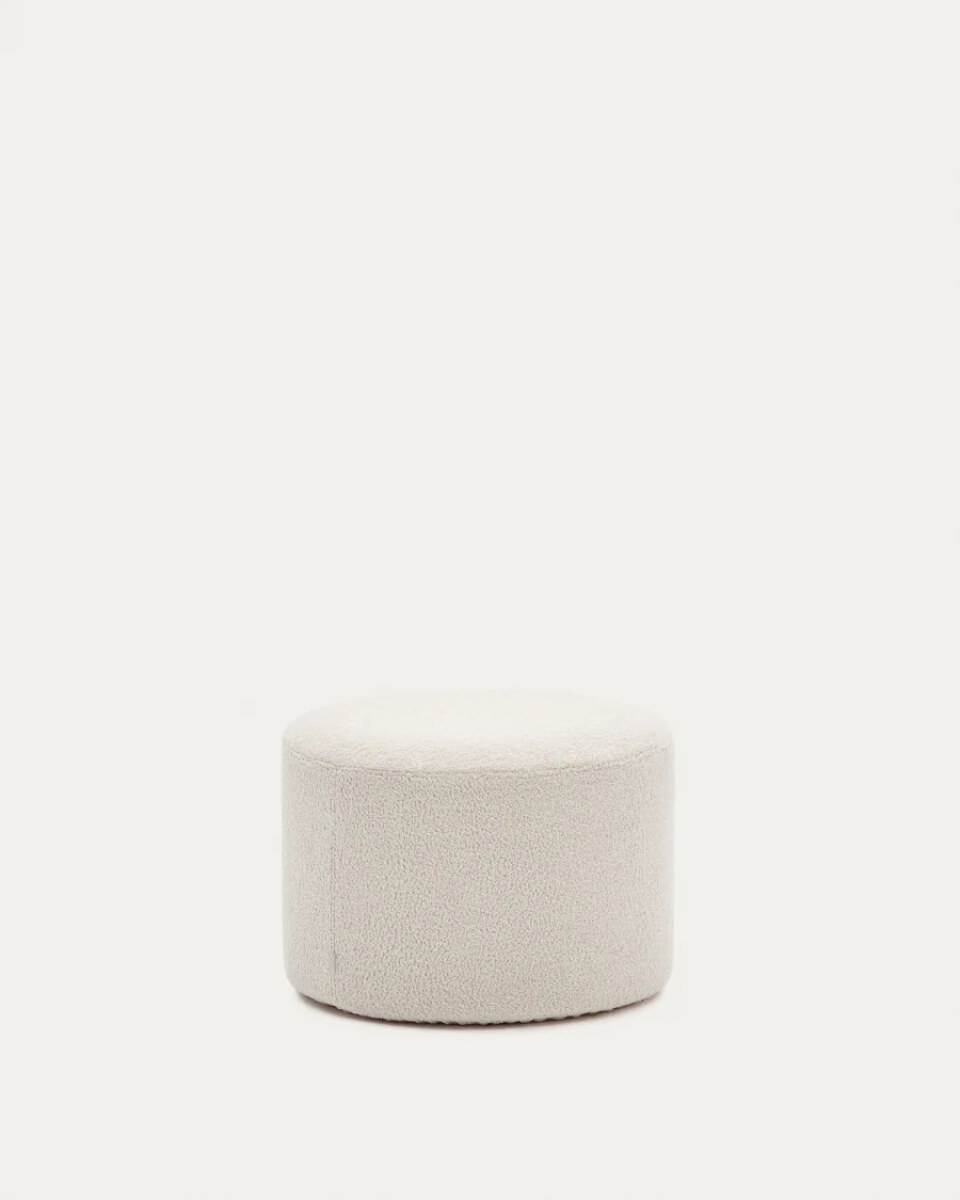 Kaeli footrest with removable cover in ecru boucle  60 cm