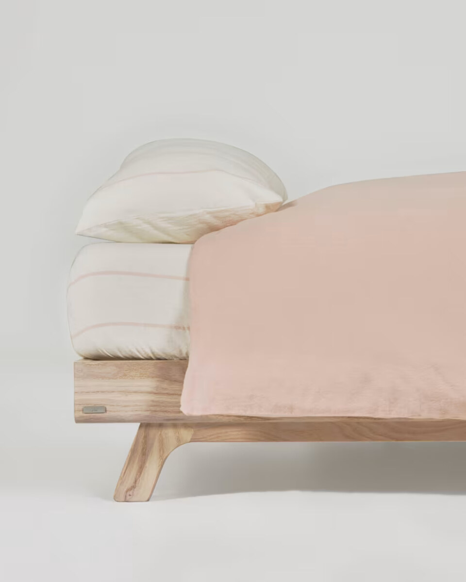Gaitana duvet cover sheet & pillowcase set in pink GOTS-certified cotton 60 x 120 cm