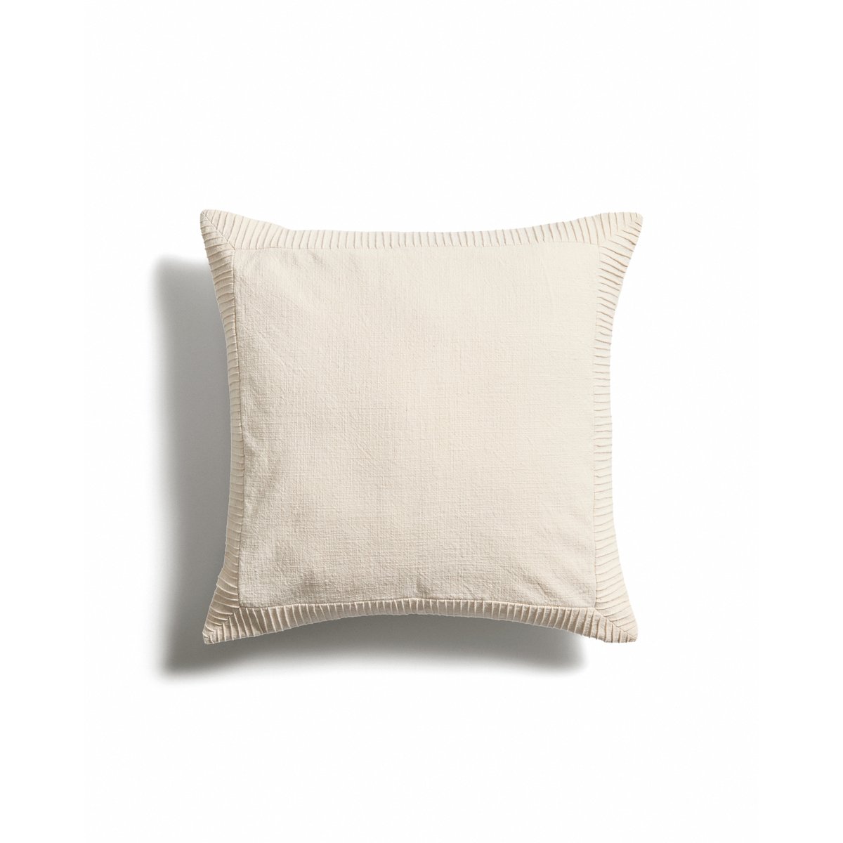 Luadia cotton cushion cover with ecru pleated detail 50 x 50cm