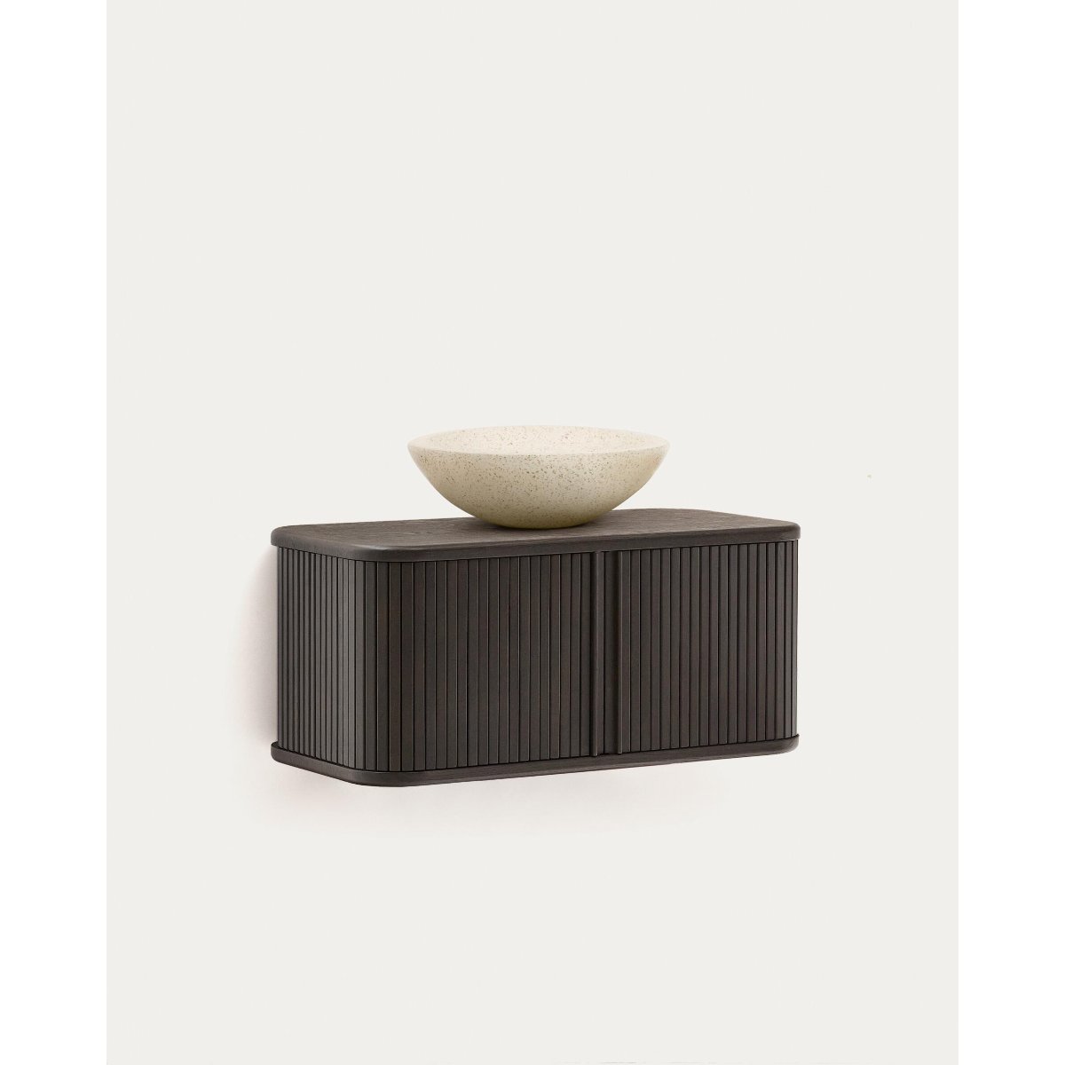 Mailen bathroom cupboard in ash veneer in a dark finish 90 x 45 cm