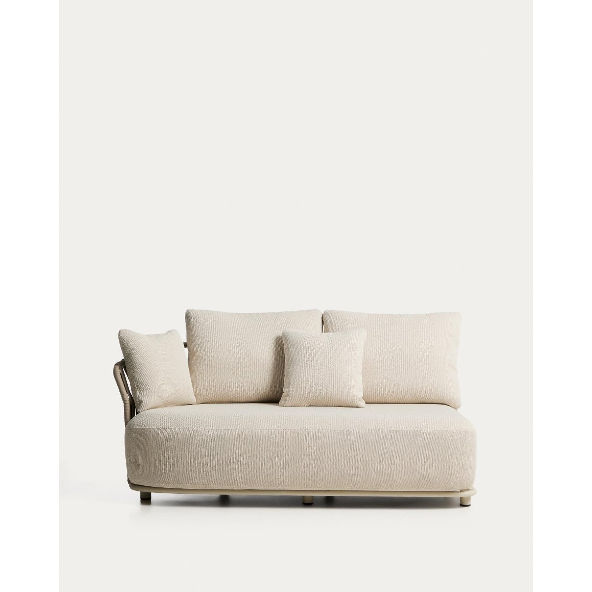 Osani 2-seater sofa in ecru aluminium and taupe rope 170 cm