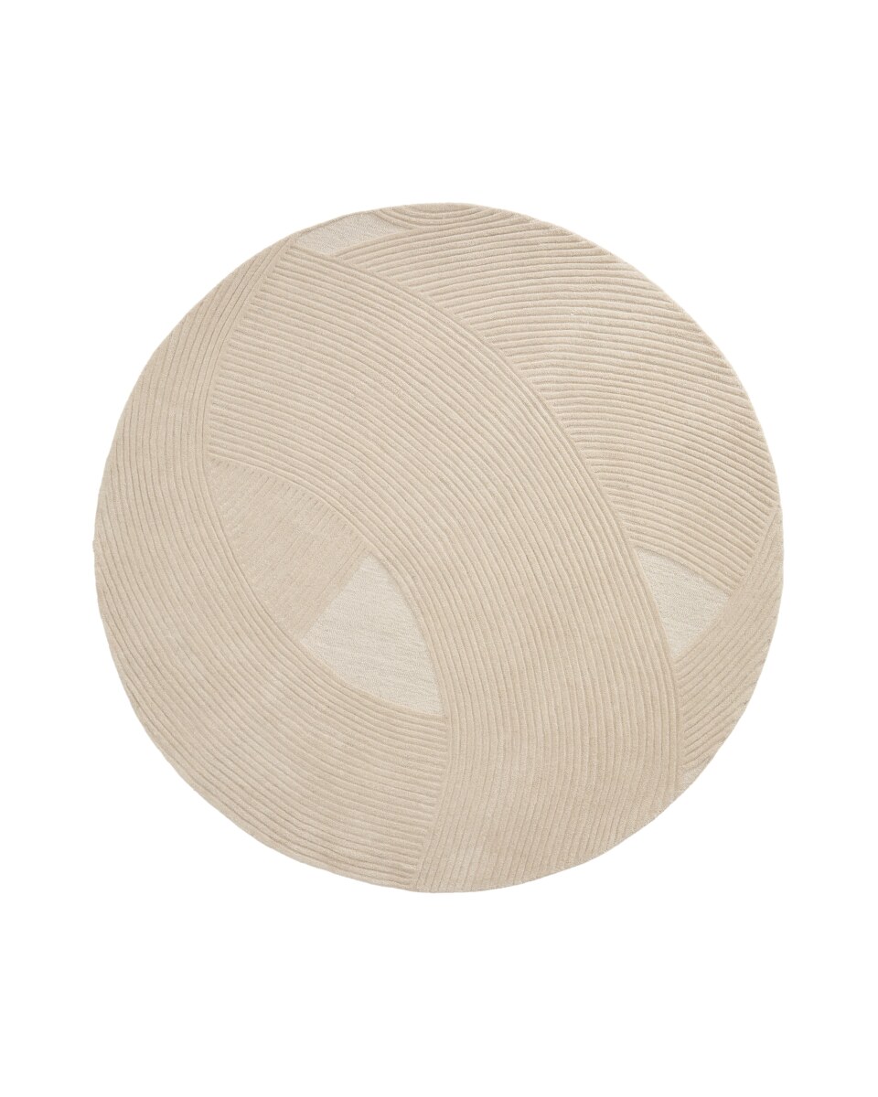 Domm beige wool rug at 200 cm