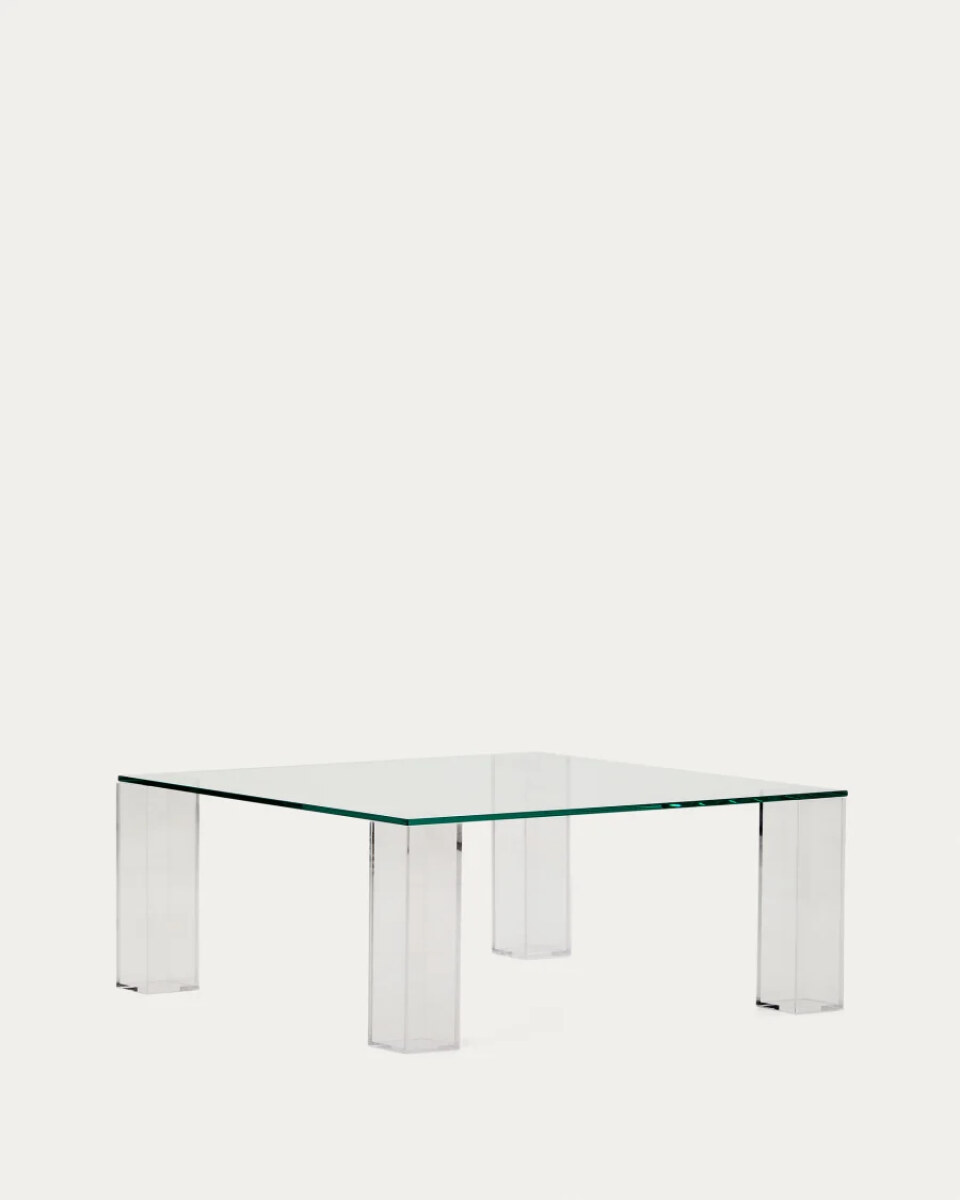 Adularia transparent. tempered-glass side table. 85 x 85 cm