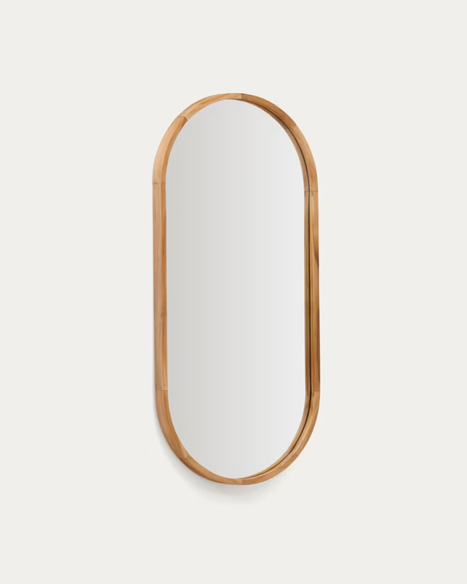 Magda mirror made of solid teak wood with a natural finish  45 x 95 cm