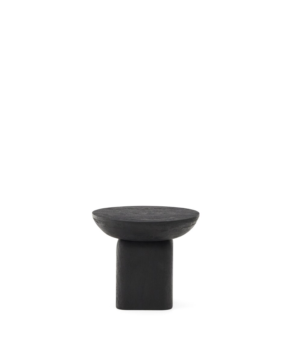 Ovak side table in solid acacia wood with black finish FSC 100% Ø50cm