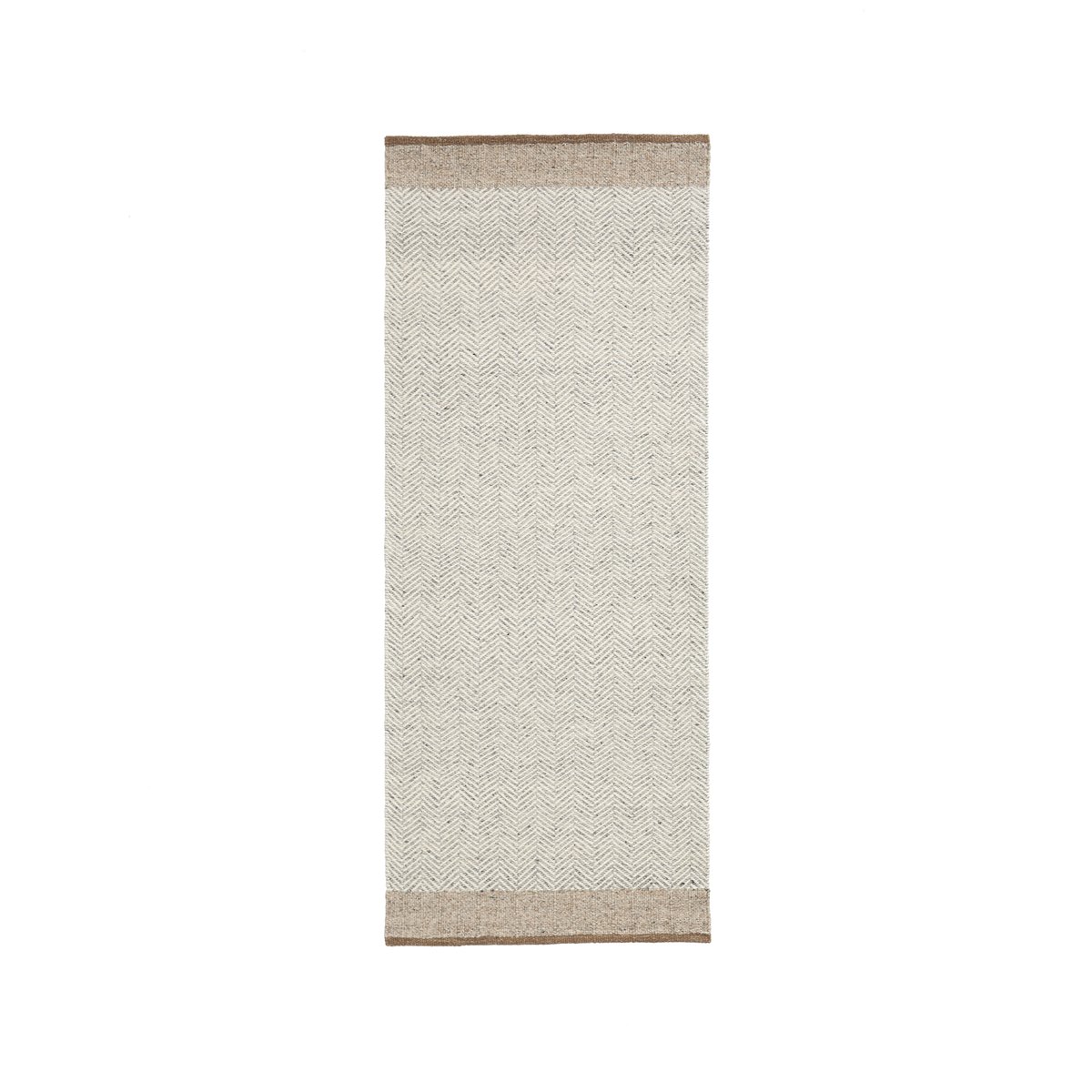 Nifelia beige wool jacquard runner rug 200 x 80cm