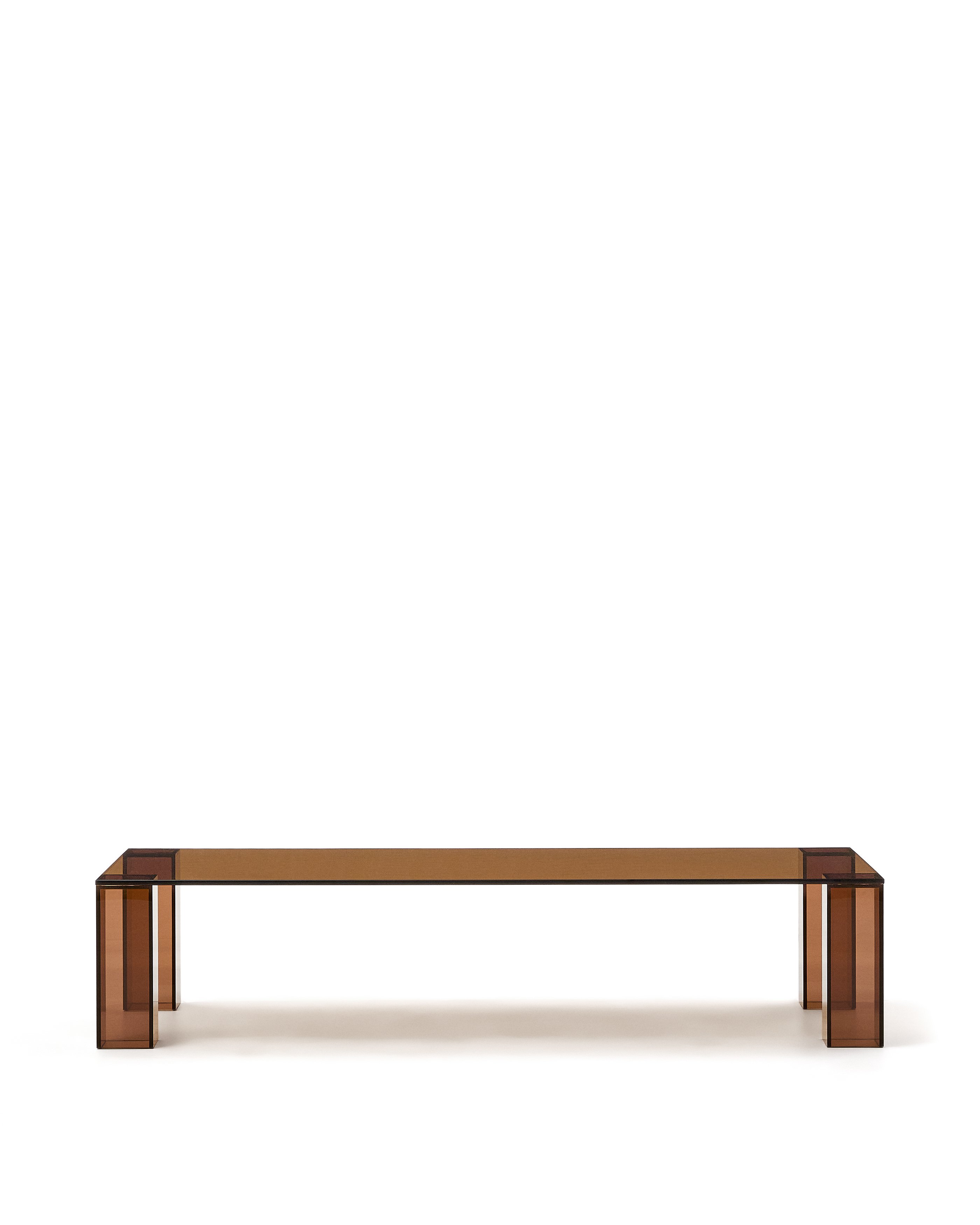 Adularia brown. tempered-glass coffee table. 140 x 60 cm