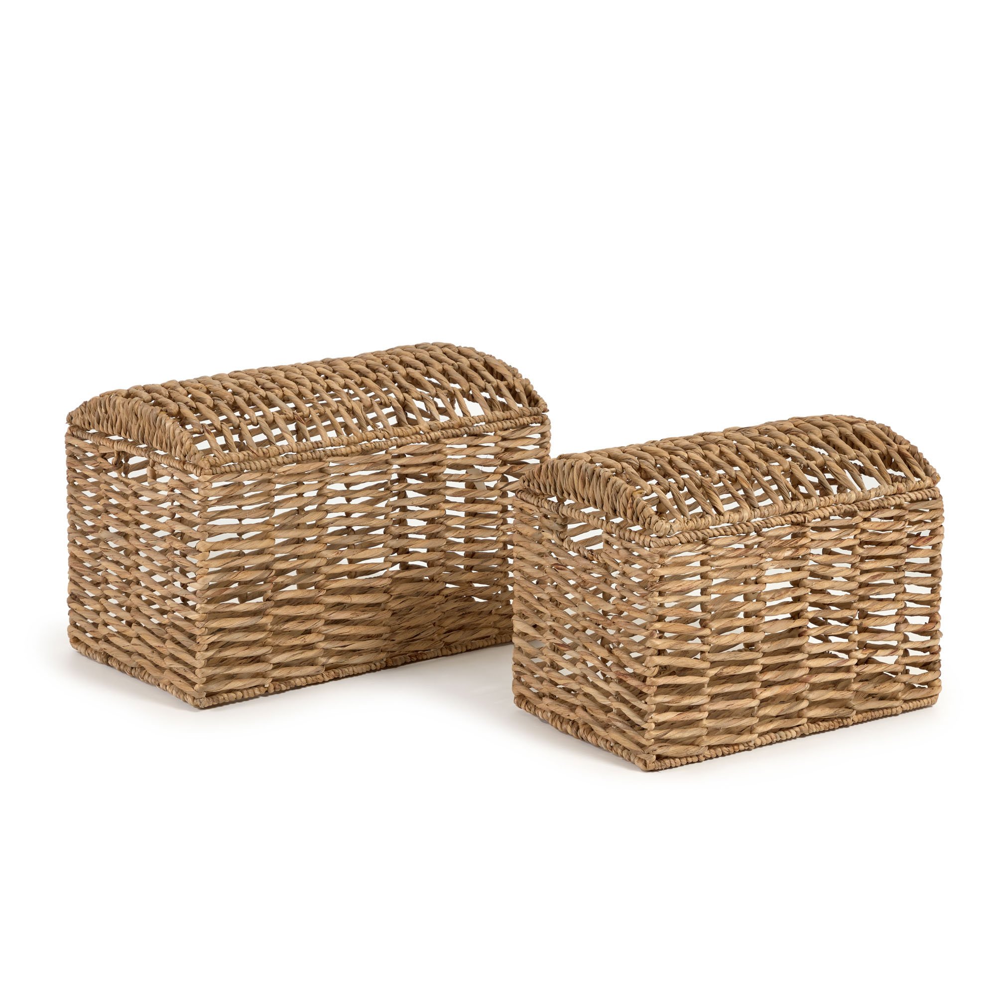 Xuliana set of 2 natural fibre trunks. with a natural finish