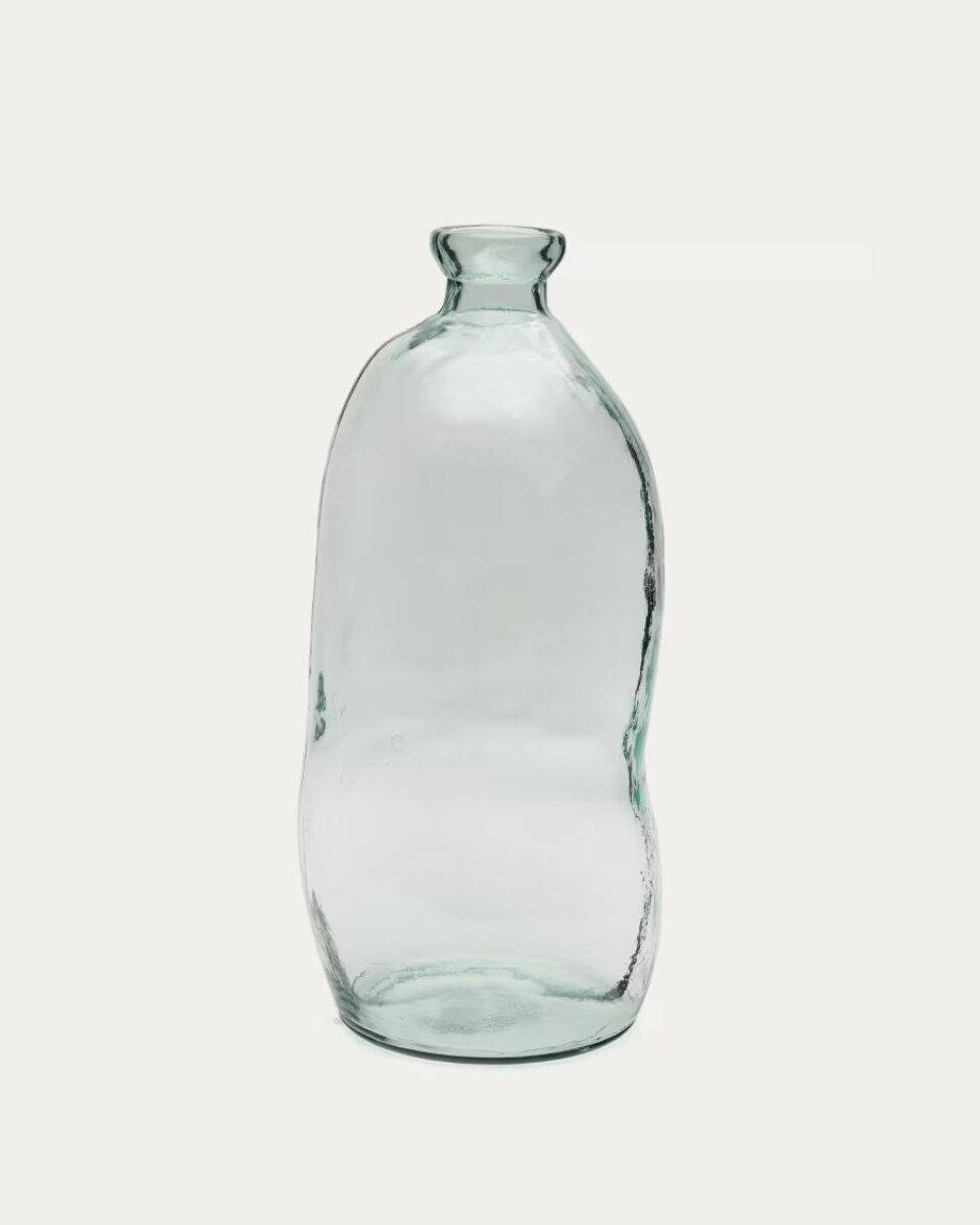 Brenna vase in 100% recycled transparent glass. 73 cm