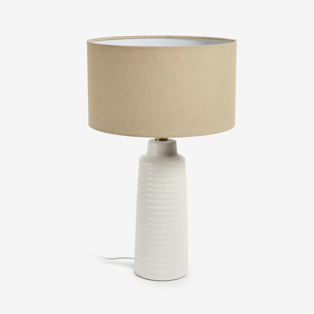 Mijal ceramic table lamp with a white finish