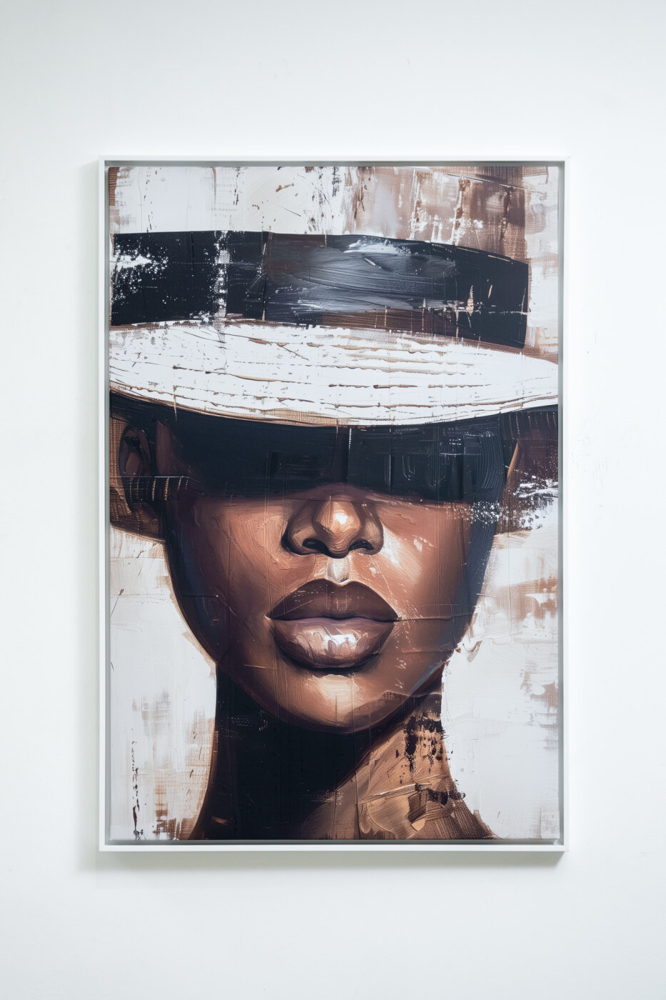 86448 Toiles classiques imprimÃ©es avec encadrement BLANC 80X120