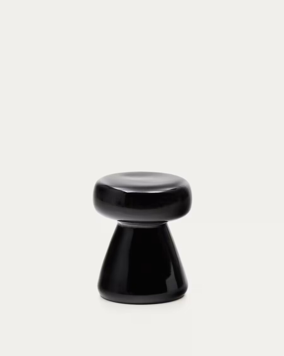 Manya black ceramic side table.  38 cm