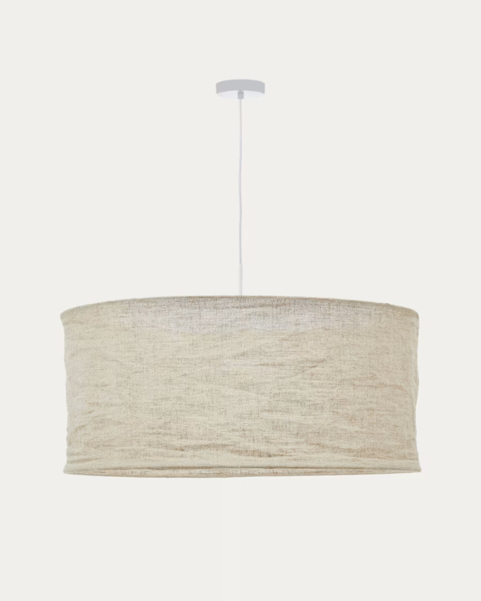 Mariela linen ceiling lamp shade in a beige finish  80 x 40 cm