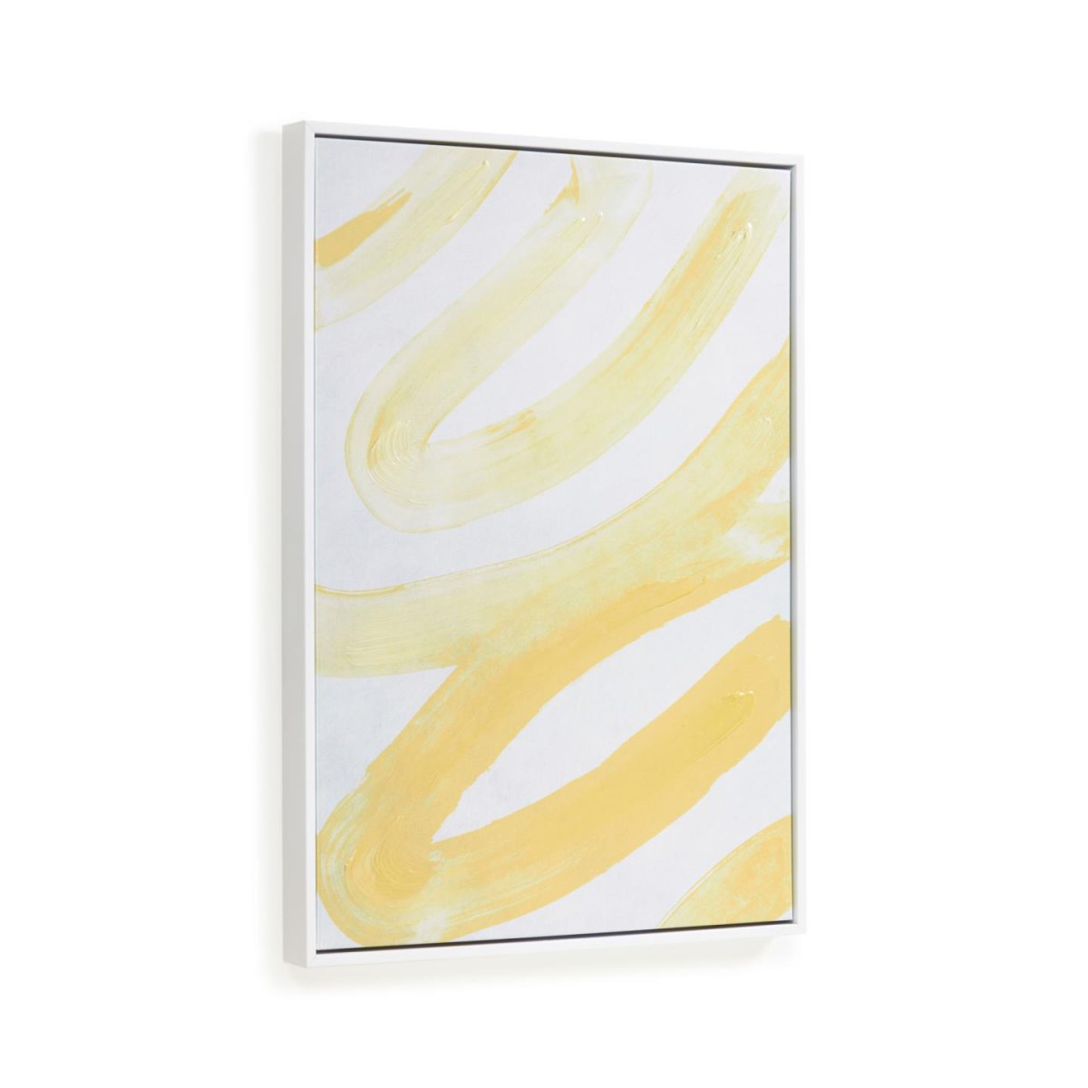 Lien picture in white and yellow 50 x 70 cm
