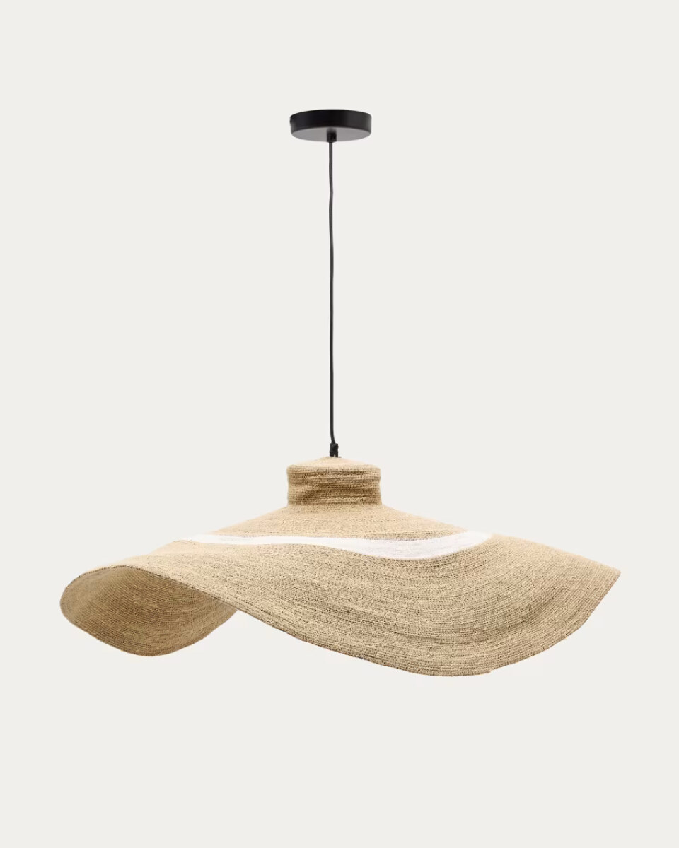 Albenya ceiling lamp made of natural fibres and cotton with a natural and white finish  90 cm