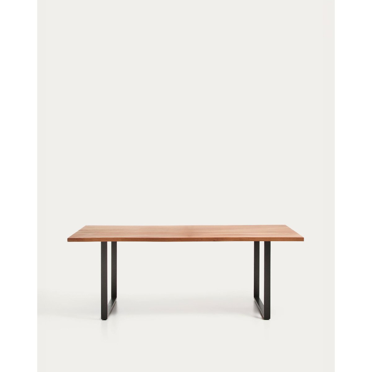 Uxue table in solid acacia wood with black steel legs 200 x 90 cm