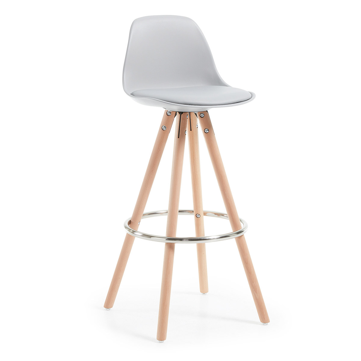 STAG barstool wood plastic grey pu grey