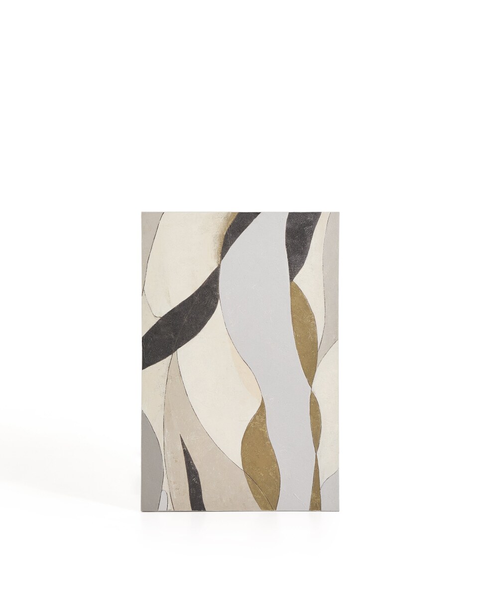 Marvilo Abstract Canvas Grey and Mustard 60 x 90Ã cm