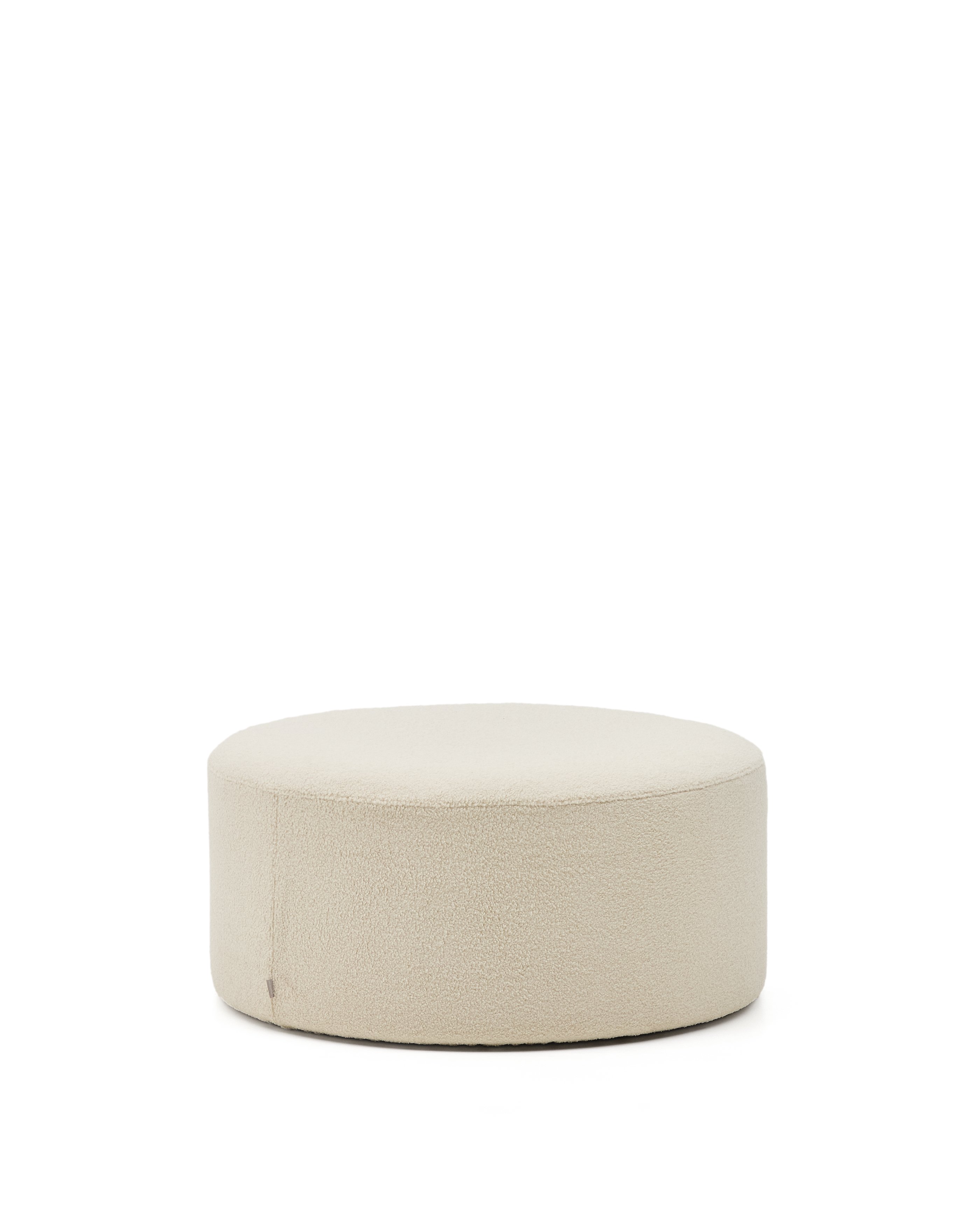 Kaeli footrest with removable cover in ecru boucle  90 cm