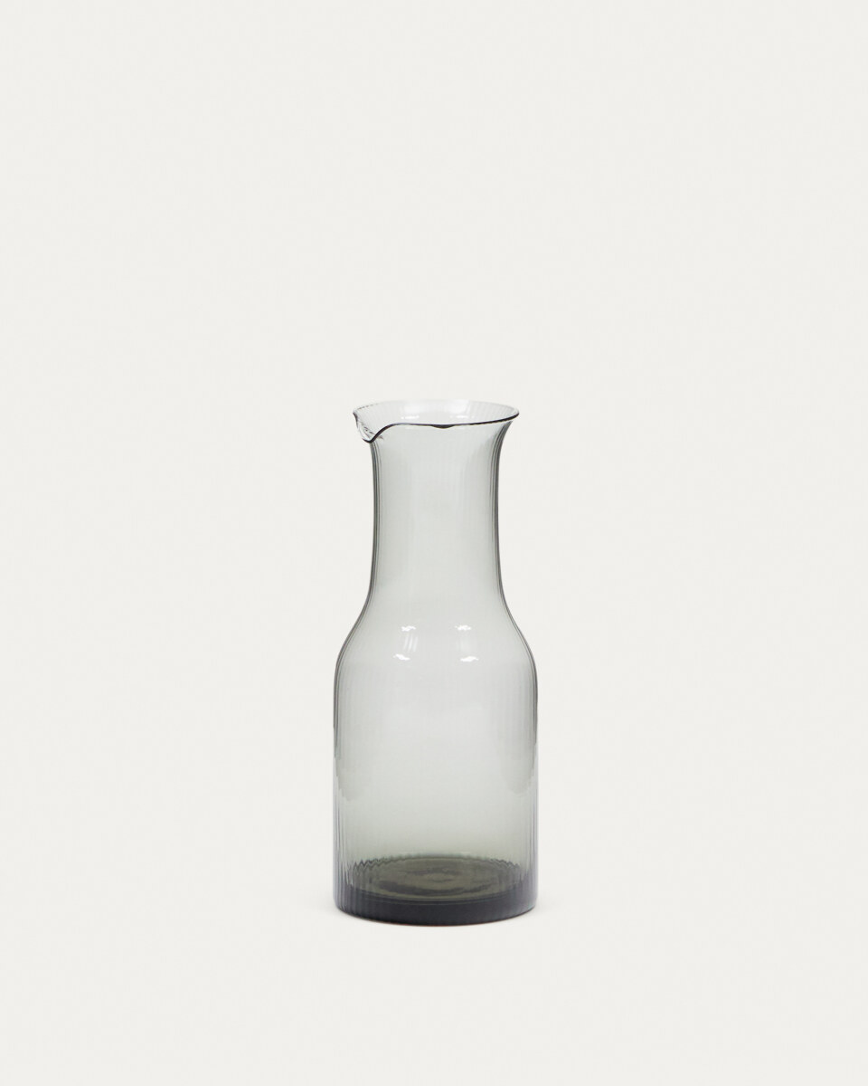 Thiba grey glass jug. 90 cl
