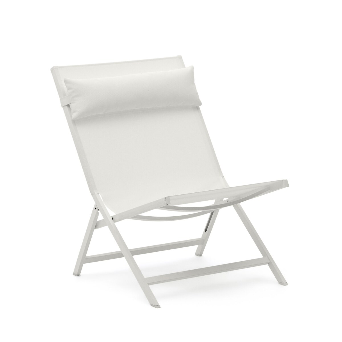 Canutells folding armchair made of aluminum with light grey finish
