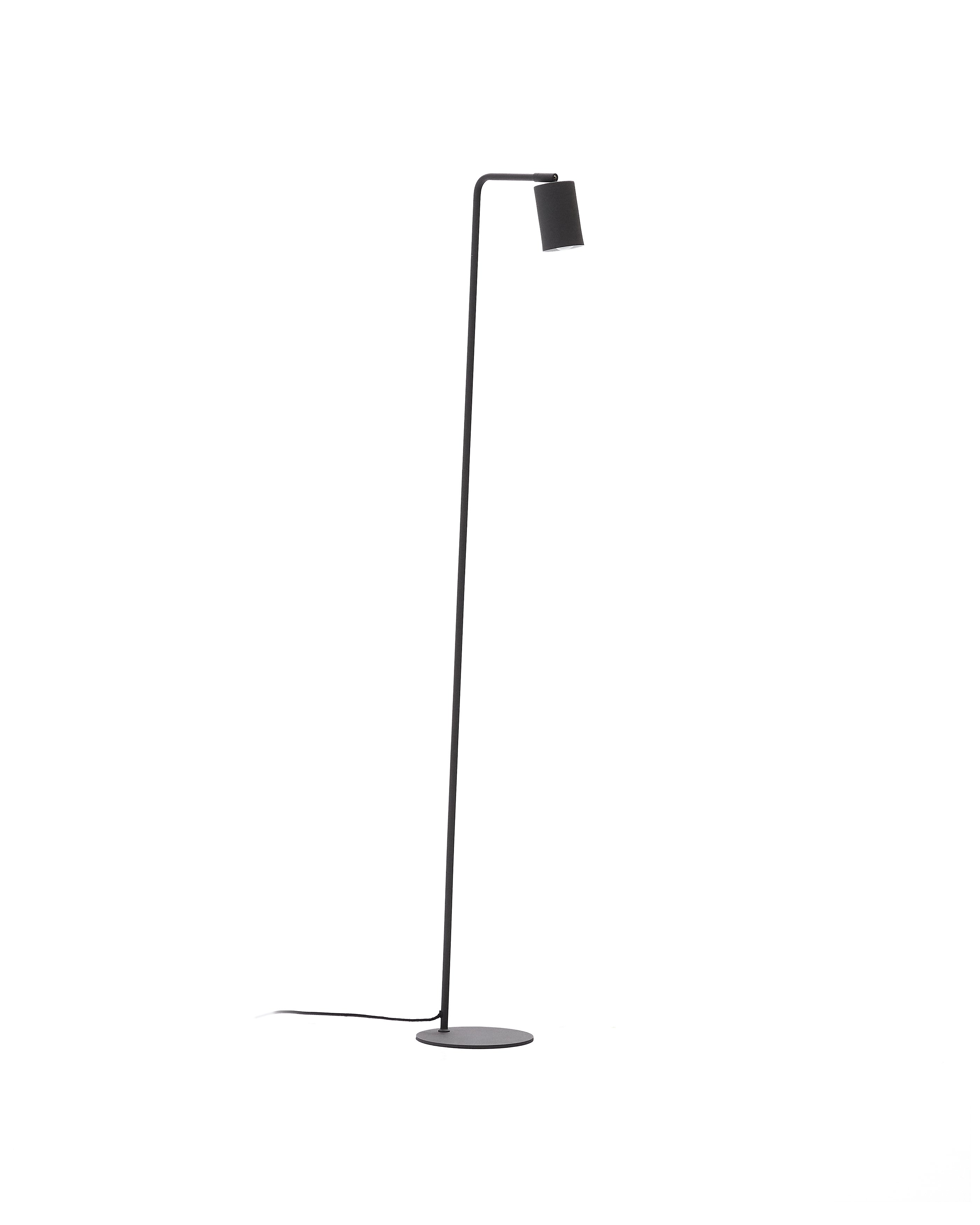 Manie metal floor lamp with black cast-iron-effect finish