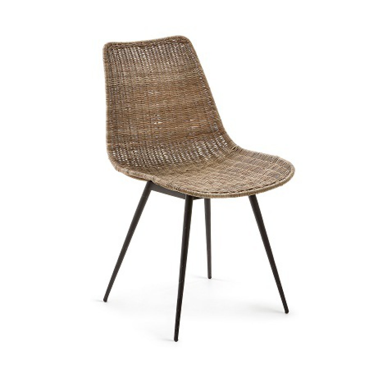 Equal chair made from rattan- with black finished steel legs
