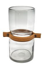 V2-G222-TRA vase with leather strap L
