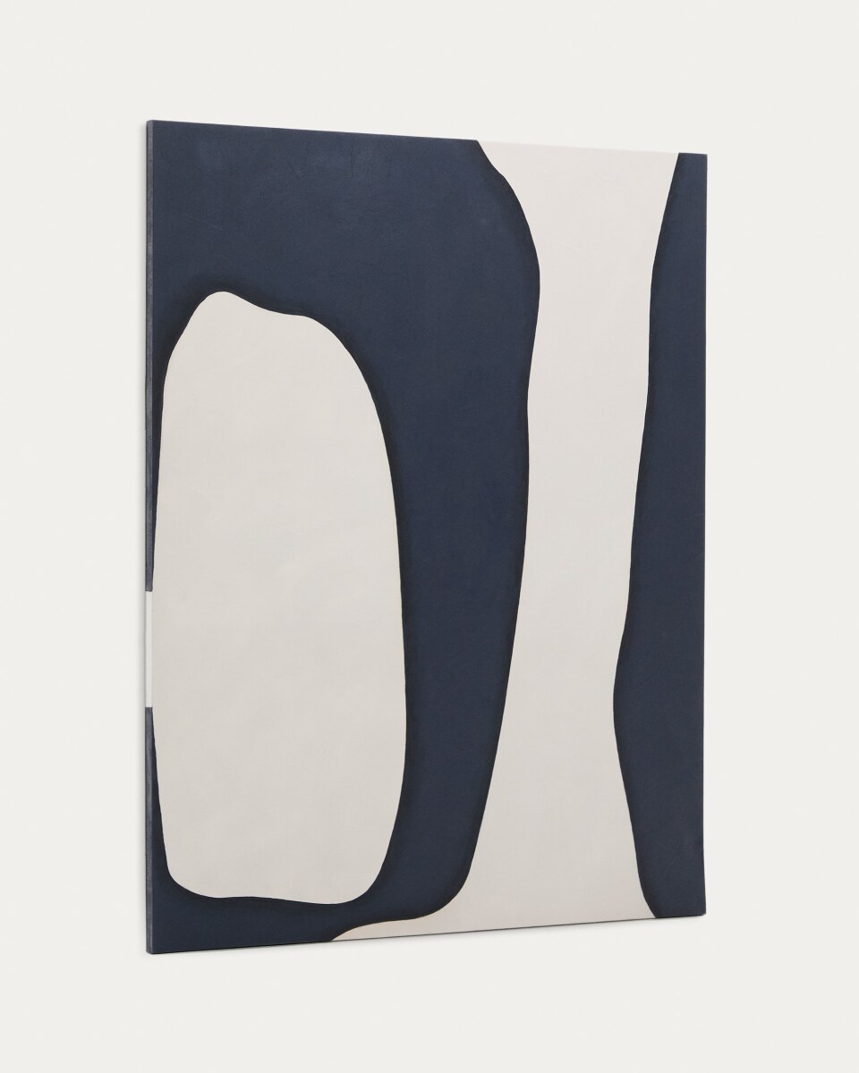 Ory blue and white abstract canvas. 180 x 140 cm