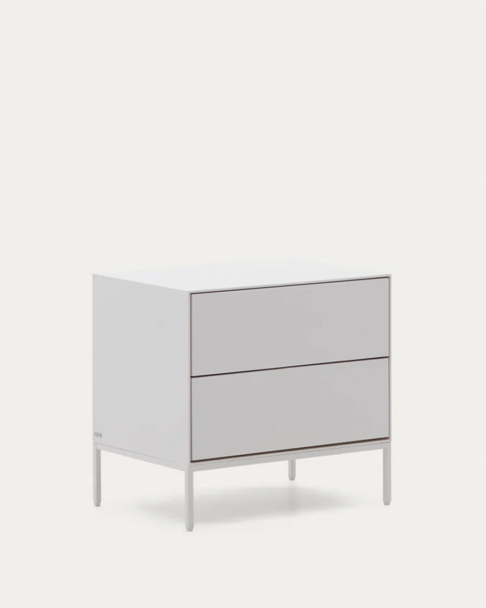 Vedrana two-drawer bedside table white lacquered MDF 60 x 55 cm