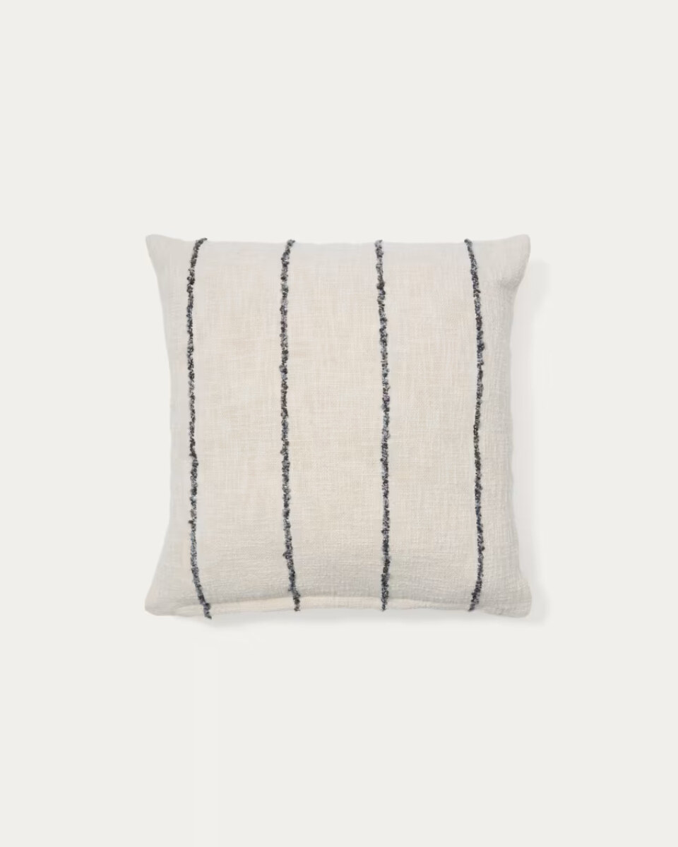 Liba beige cotton cushion cover with beige fantasy stripes 50 x 50 cm