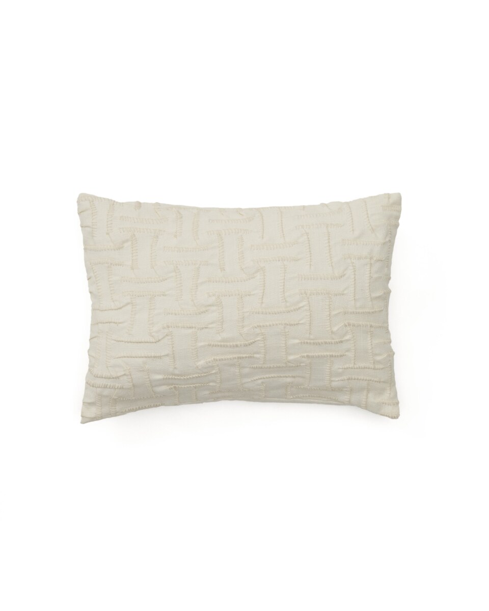 Lir beige embroidered cotton cushion cover 30 x 50cm