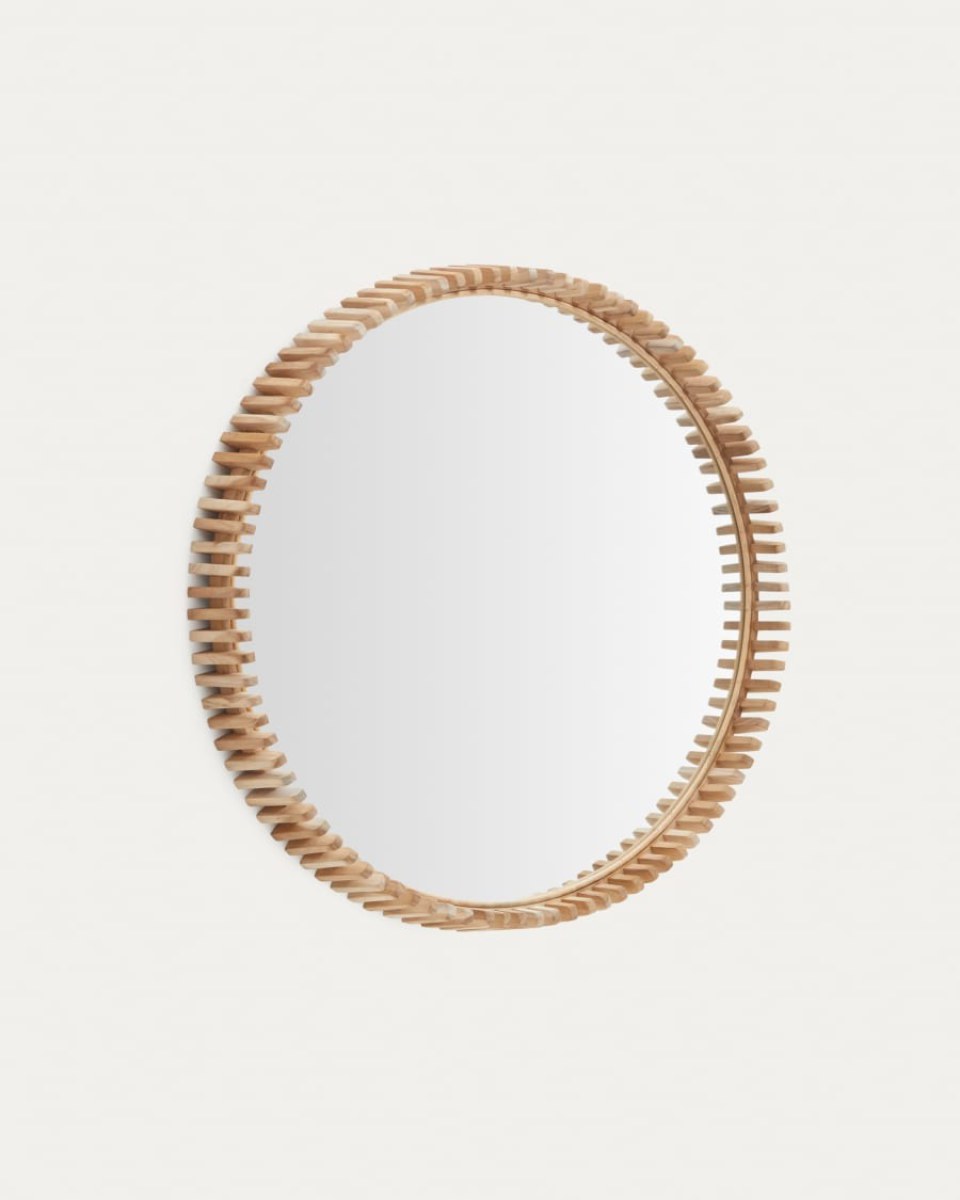 Polke Teak Wood Mirror  80 cm