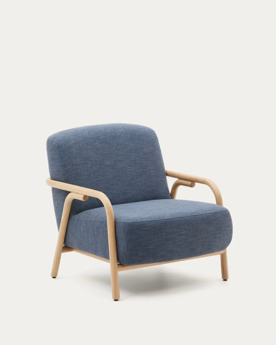 Sylo blue armchair made from solid ash wood. FSC 100%