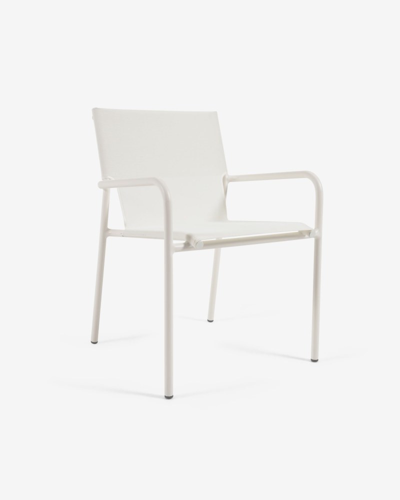 Zaltana aluminium outdoor chair with matt white finish