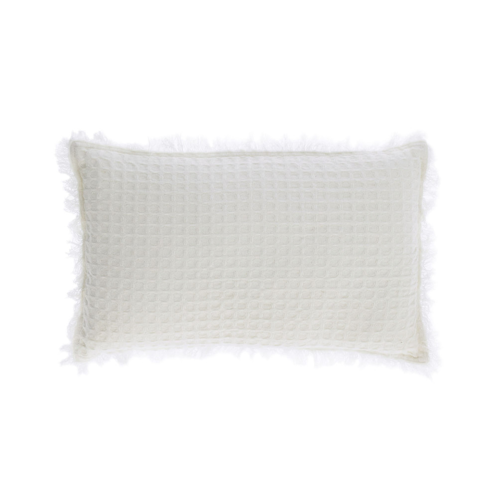Shallow cotton cushion cover white 30 x 50 cm