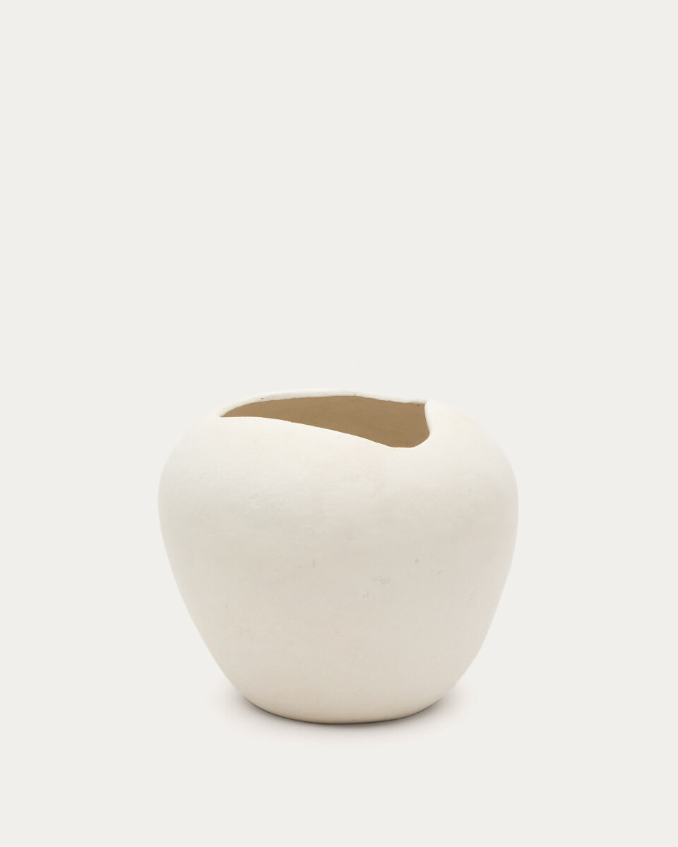 Mimum white papier mache vase 32.5 cm